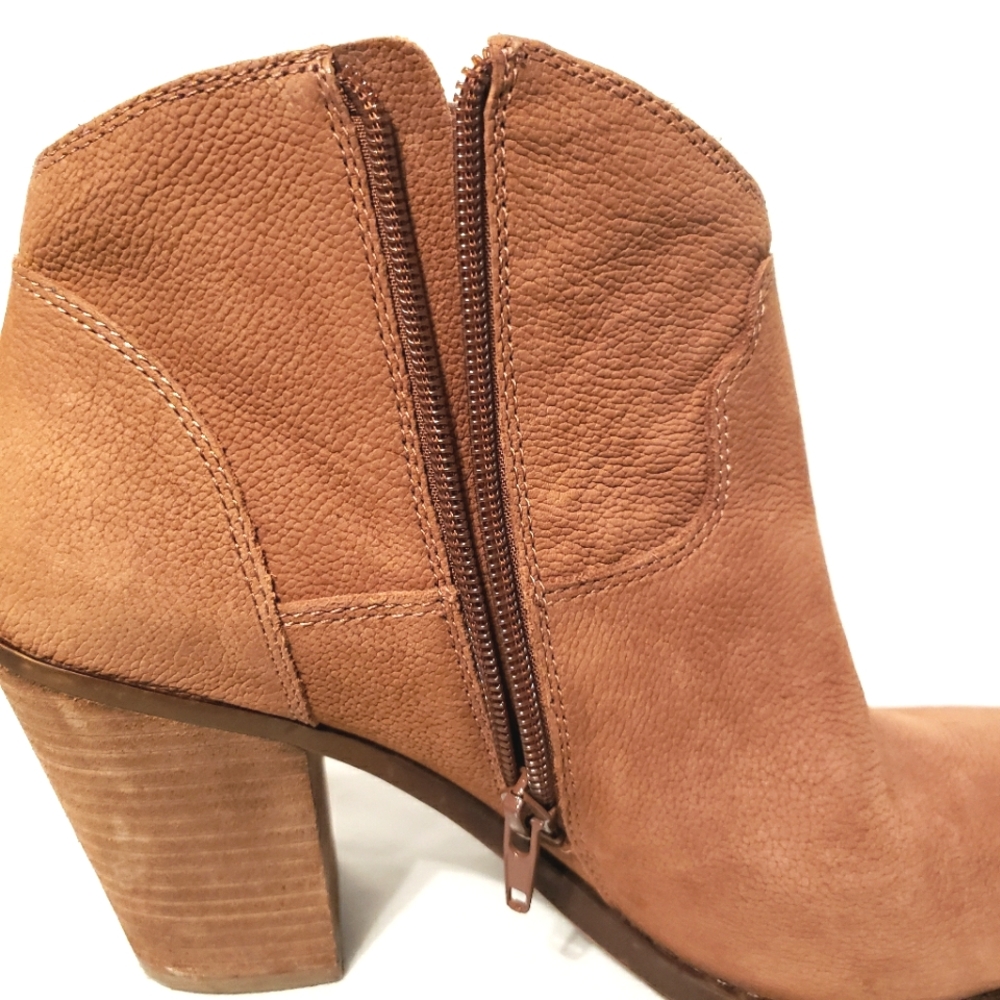LUCKY BRAND Women's Tan Brown Western Style Ankle Booties Size 10 - Picture 13 of 16